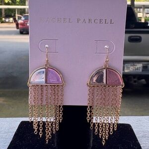 Rachel Parcell Pink and Gold Chandelier Umbrella Dangle Earrings